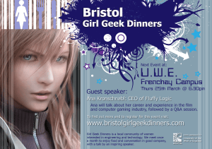 Poster for Bristol Girl Geek Dinner #2