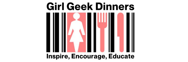 Girl Geek Dinners Logo with new tagline -Inspire, Encourage, Educate